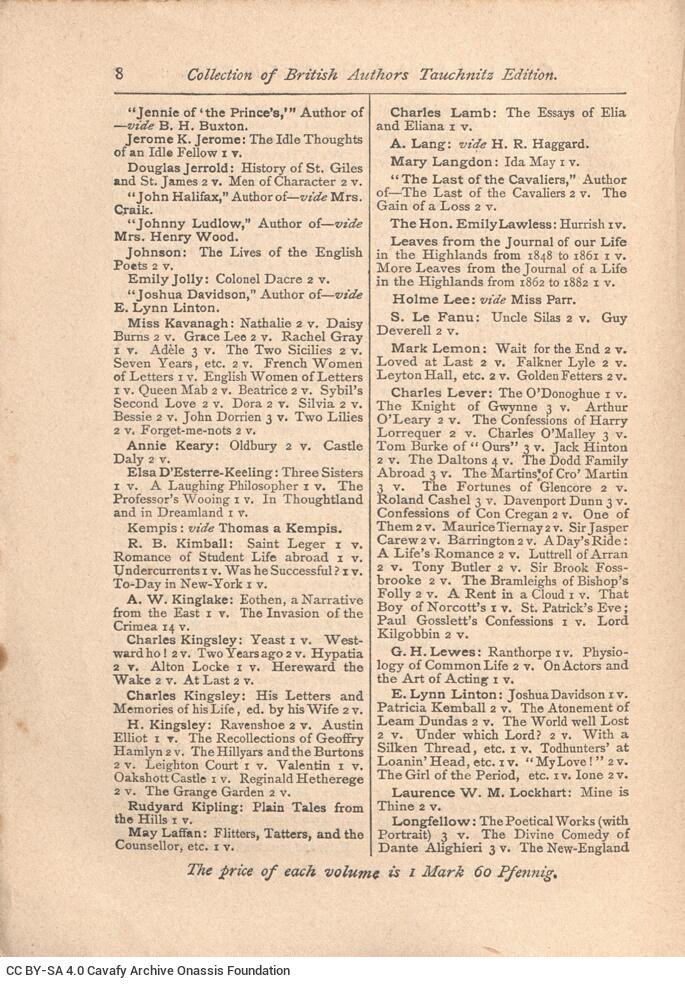 12 x 16.5 cm; [i]-vi p. + 310 p. + 15 appendix p., price of the book “1.60 M” on the spine of the book. P. [i] informatio